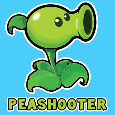 400x400 how to draw pea shooter from plants vs zombies game with easy