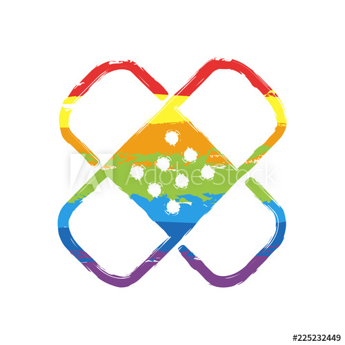 500x500 band aid icon plaster sign couple of patches simple linear icon