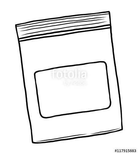 450x500 Plastic Bag Vector Illustration Sketch Style Stock Image