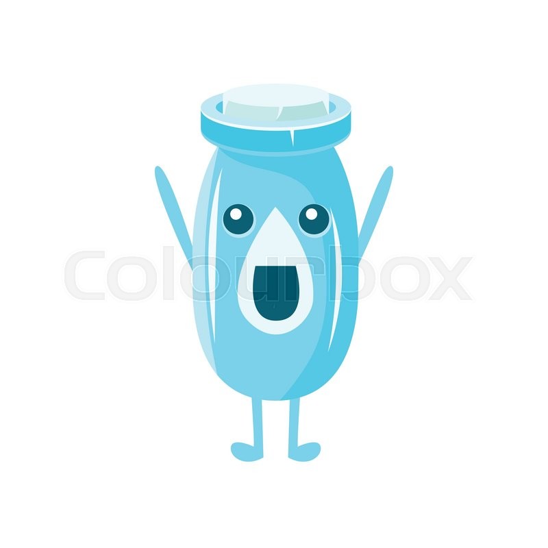 800x800 Milk Plastic Bottle Character Flat Stock Vector Colourbox