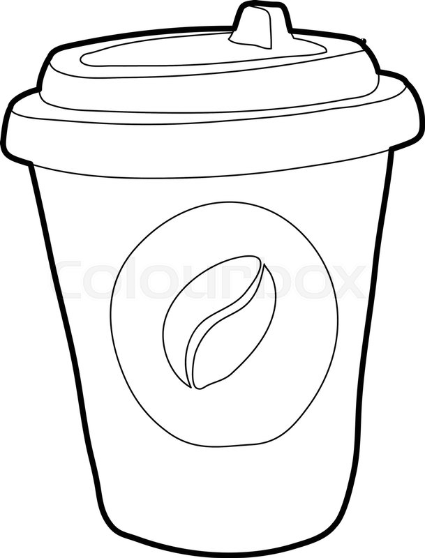 609x800 Plastic Cup Of Coffee Icon Outline Stock Vector Colourbox