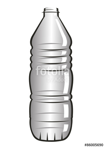 354x500 Vector Drawing Of A Plastic Water Bottle Stock Image And Royalty