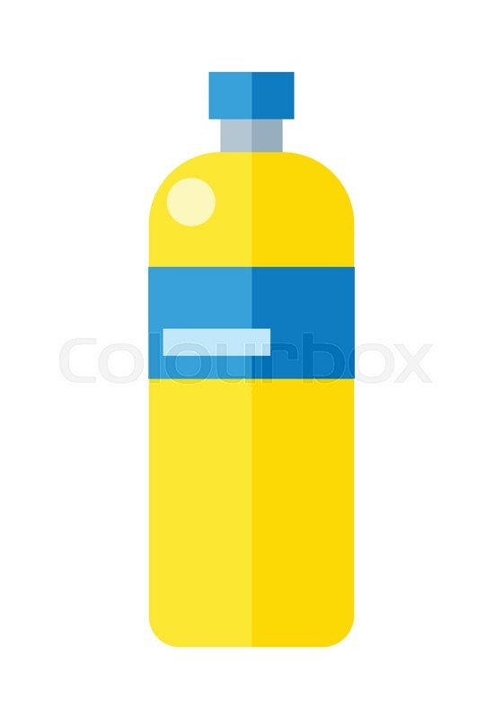 560x800 Yellow Plastic Bottle With Blue Label Stock Vector Colourbox