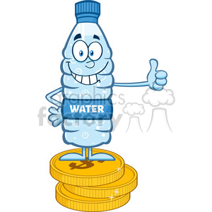 300x300 Royalty Free Rf Clipart Illustration Smiling Water Plastic Bottle
