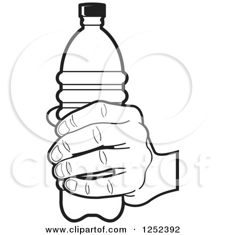 450x470 Black And White Hand Holding A Water Bottle Posters, Art Prints