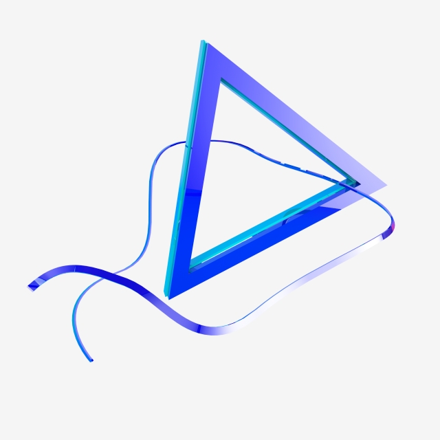 640x640 Blue Technology Streamers Triangle Plate Decorative Elements