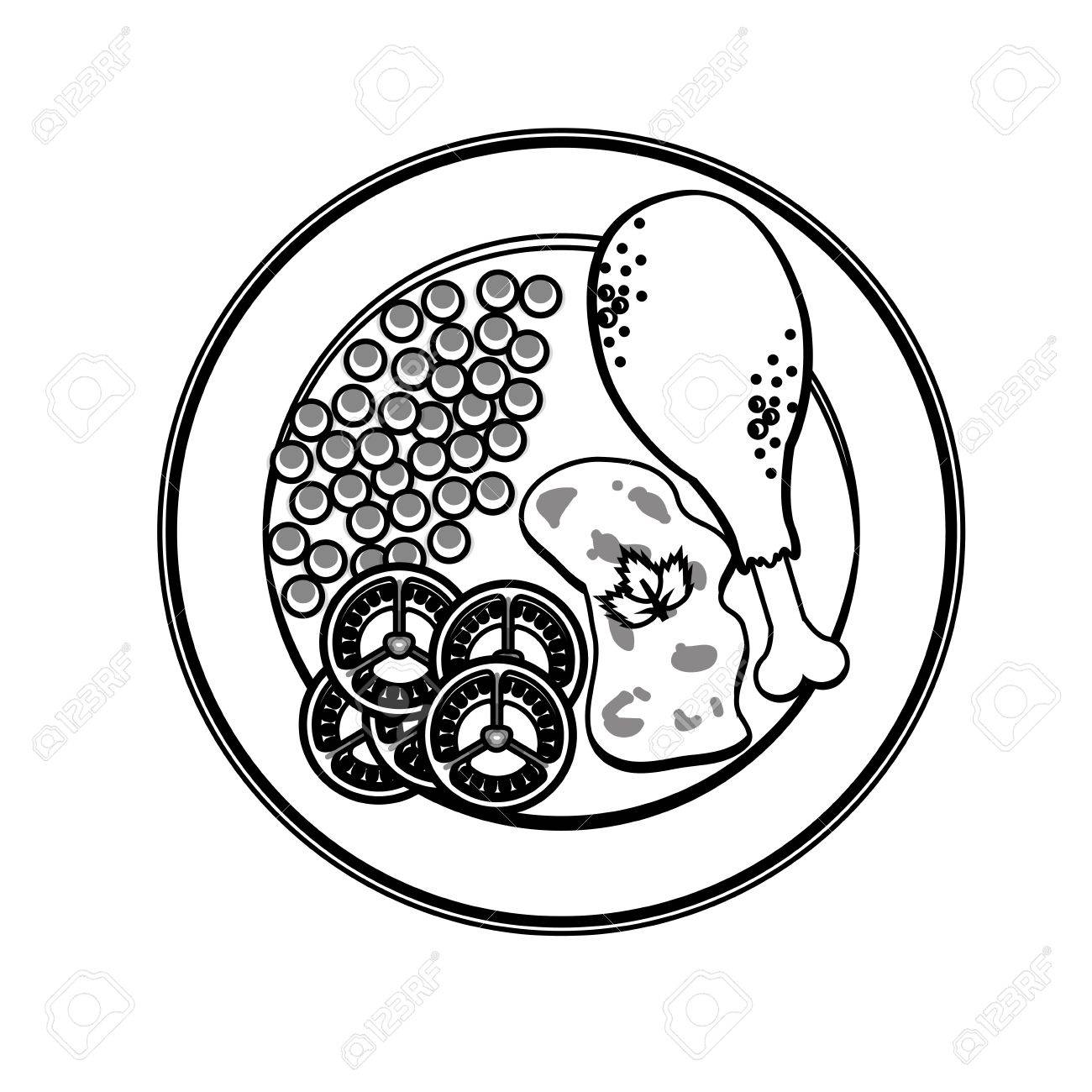 1300x1300 Plate Drawing Chicken For Free Download