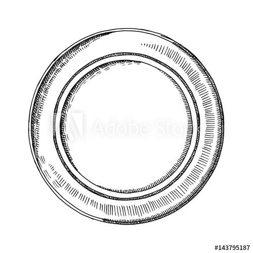 500x500 Plate Drawing Vector
