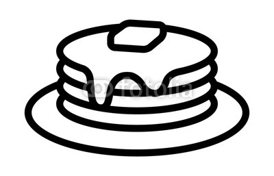 400x257 Breakfast Pancakes With Syrup And Butter On A Plate Line Art Icon