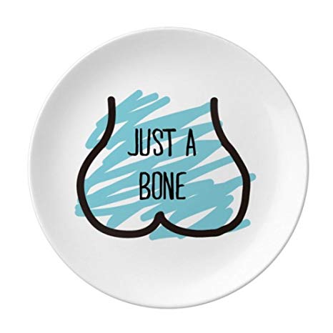 466x466 Just Bone Funny Drawing Blue Dessert Plate Decorative