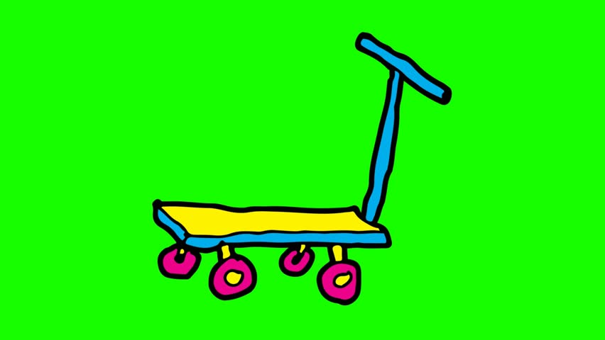 852x480 Kids Drawing Green Screen With Theme Of Platform Trolley