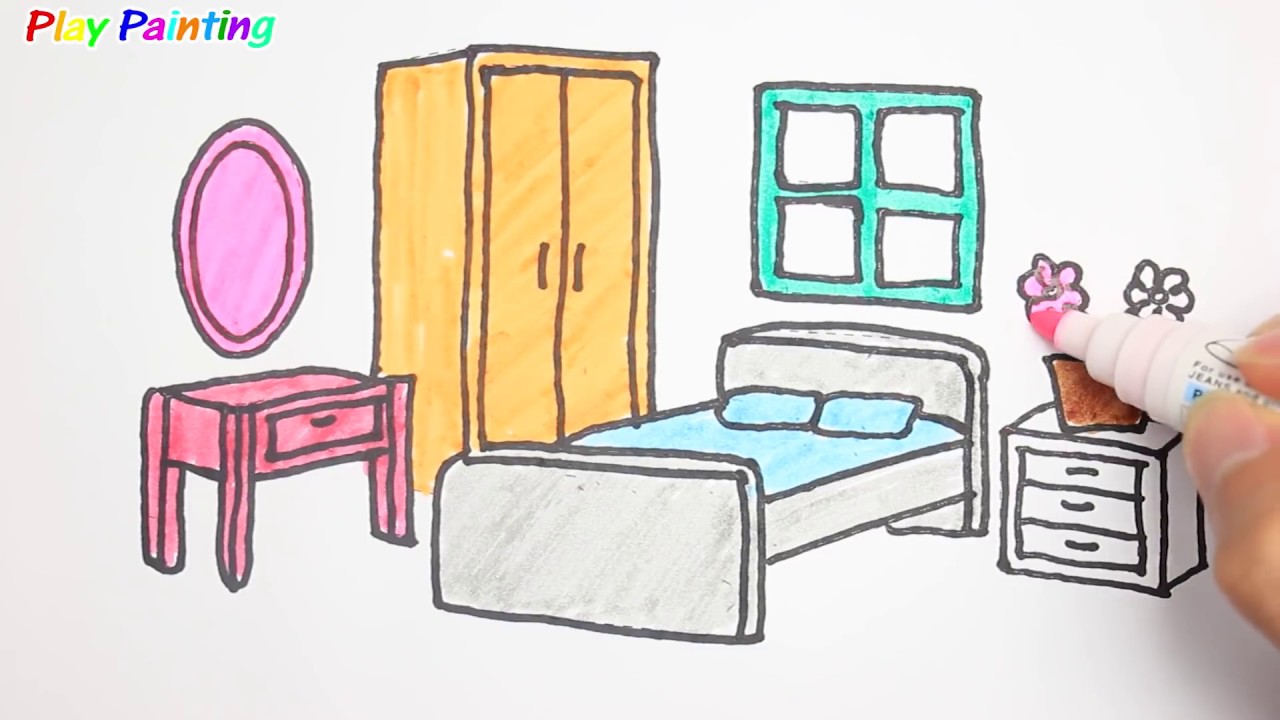 1280x720 How To Draw Bedroom Painting Simple For Beginners Play Painting