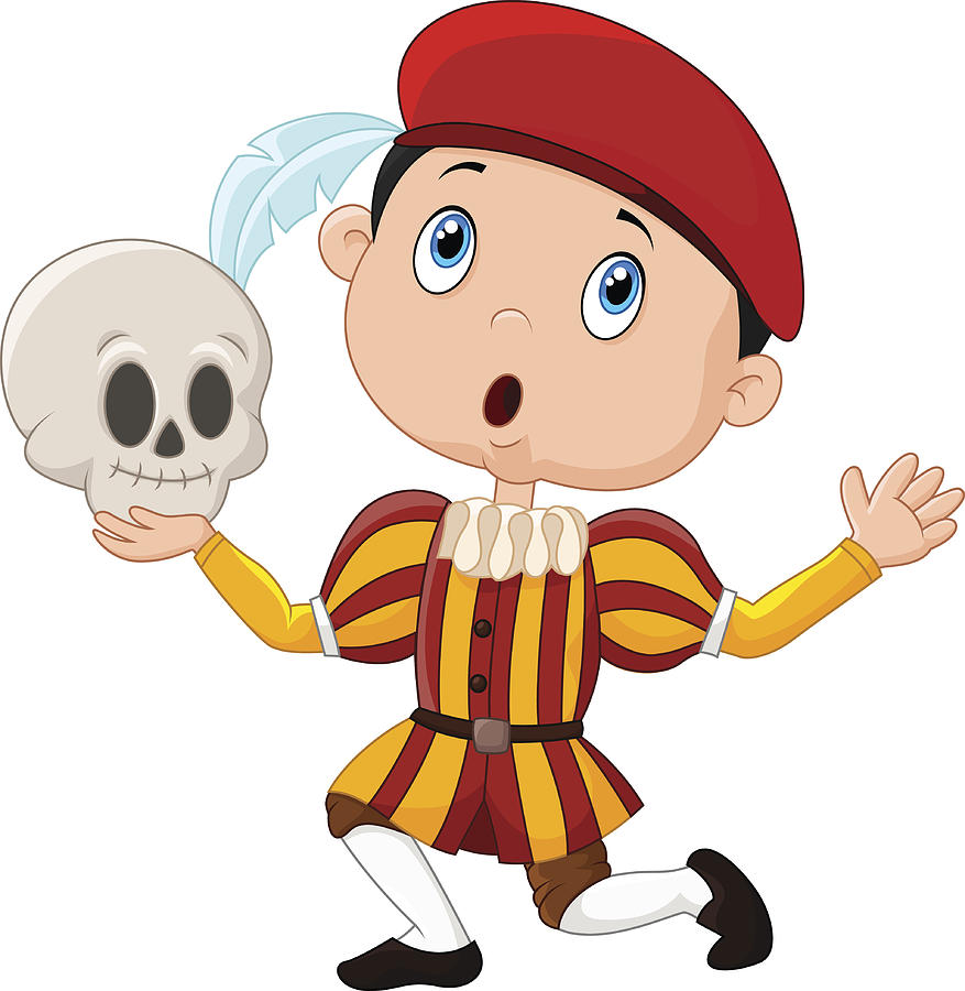 877x900 Little Boy Playing Hamlet In A School Play, Holding A Skull Drawing