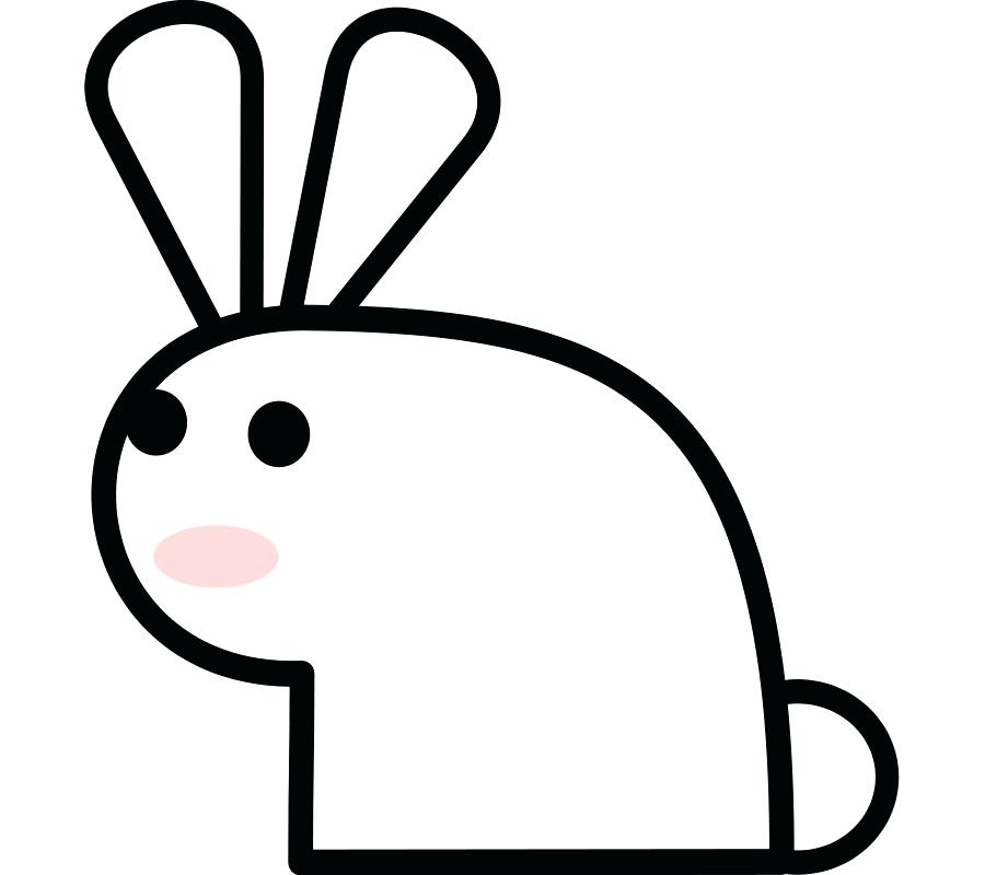 900x800 bunny outline of a drawing template mebelmag