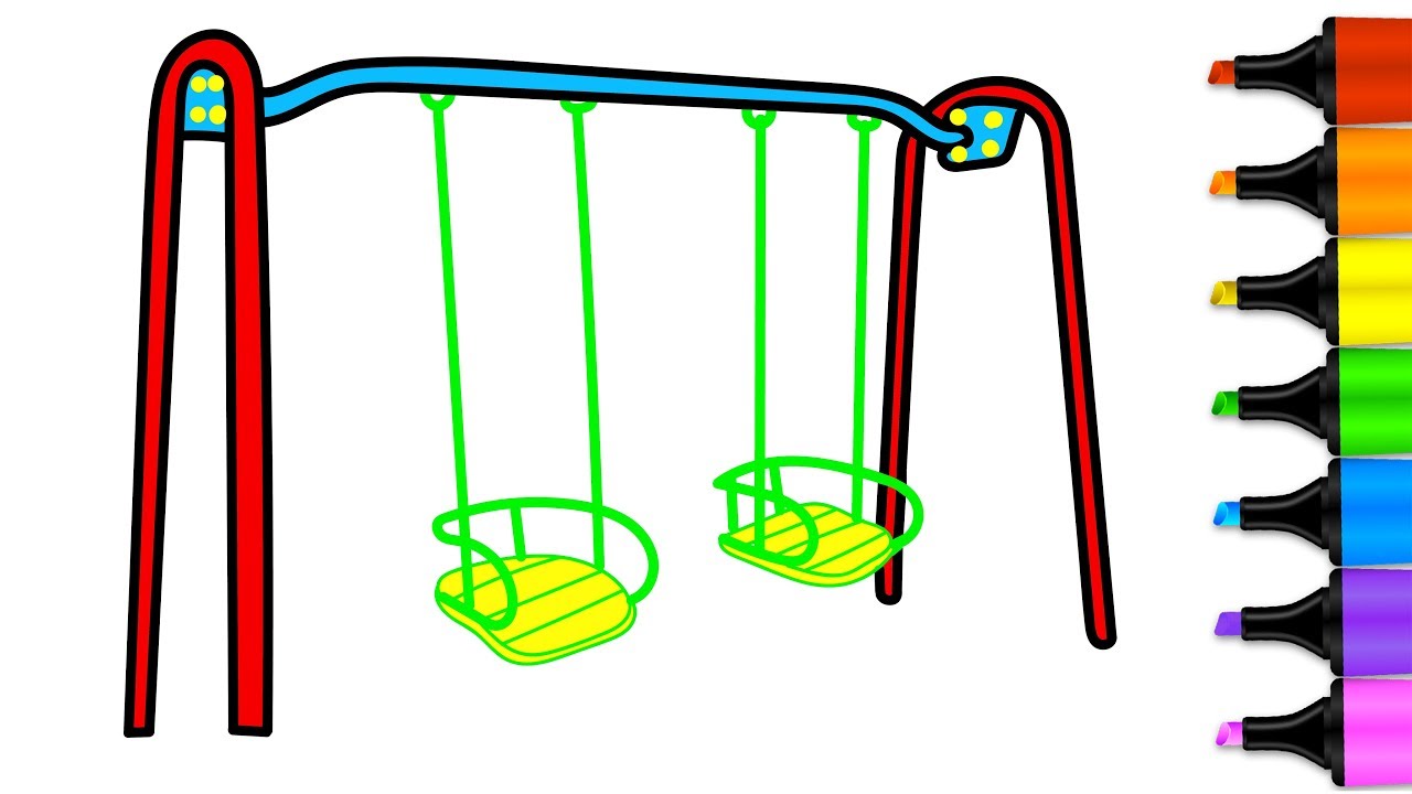 1280x720 how to draw a swing swings for kids drawing pages for playground