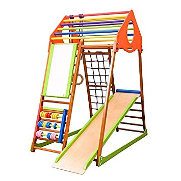 355x355 Kids Home Wooden Playground With Toboggan Plus