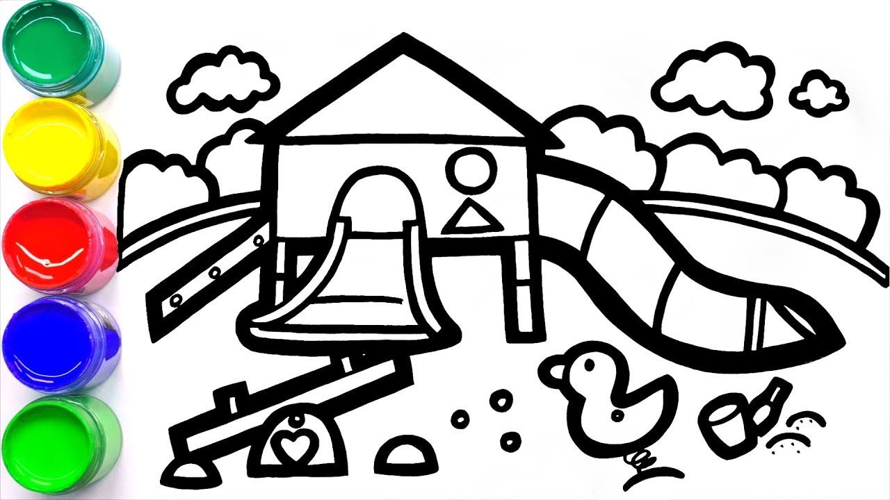 1280x720 playground swings drawing and coloring learn colors for kids