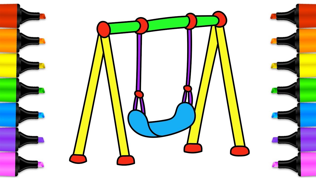 1280x720 swings for kids how to draw and color a swing drawing pages