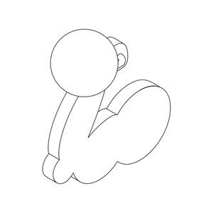 300x300 Duckling Playground Icon, Isometric Style Black Illustration