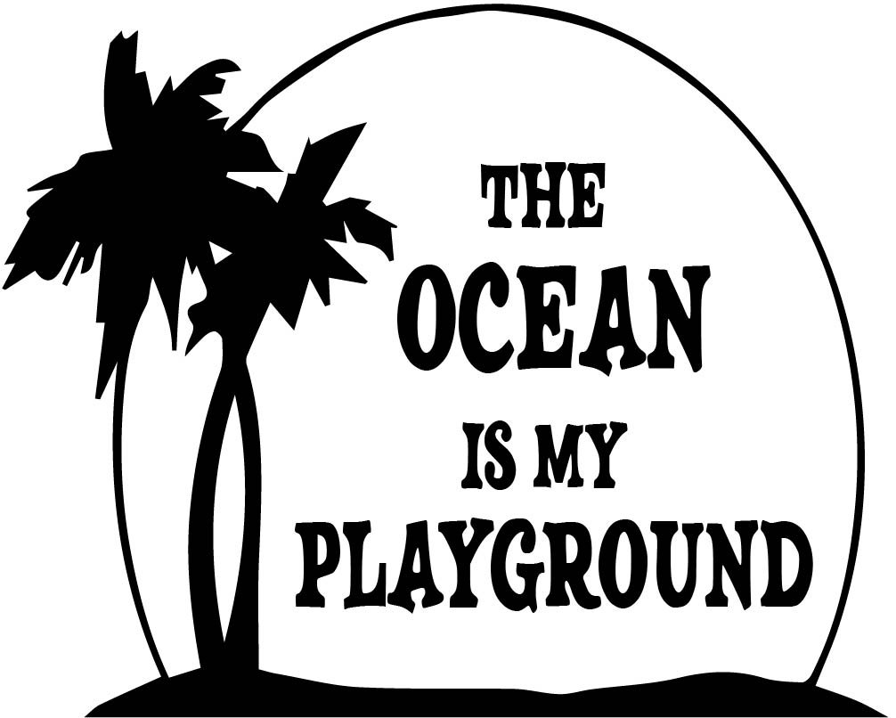 1006x806 Ocean Is My Playground Black Decal Etsy
