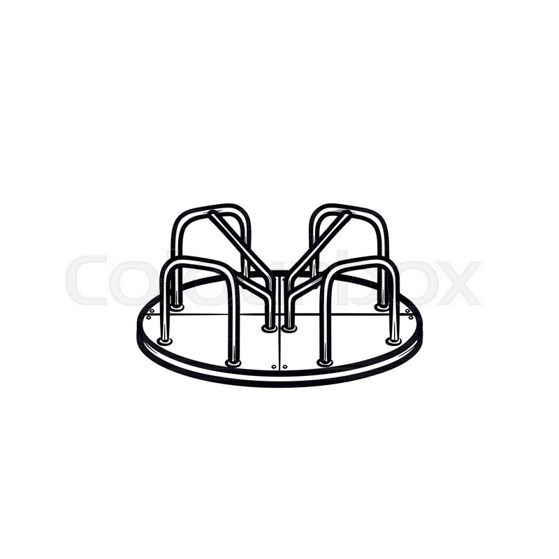 800x800 playground roundabout hand drawn stock vector colourbox