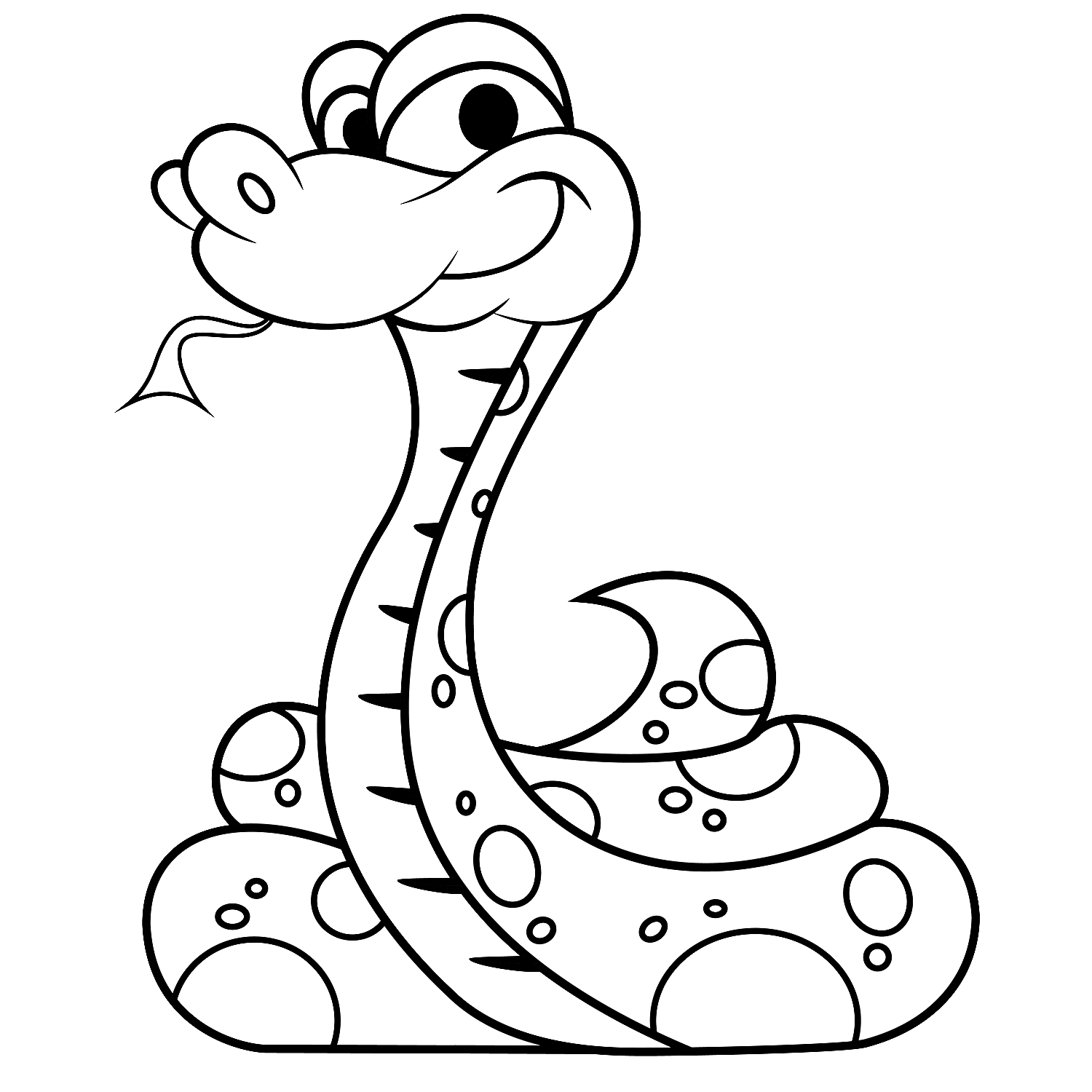 1500x1500 Snake Clipart Black And White