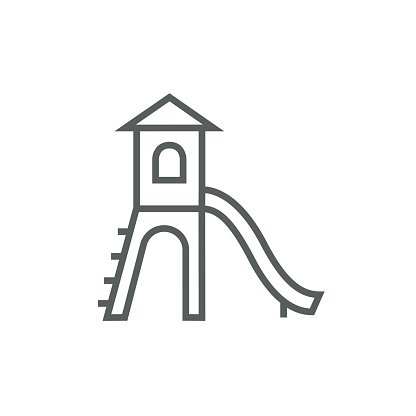 416x416 Playground With Slide Line Icon Premium Clipart