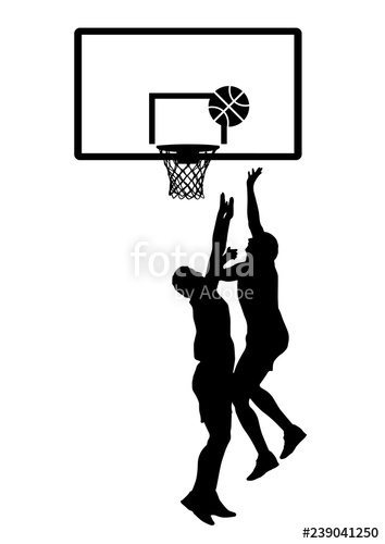 354x500 Vector Drawing People Playing Basketball Stock Photo And Royalty