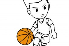 236x157 Basketball Drawing Step