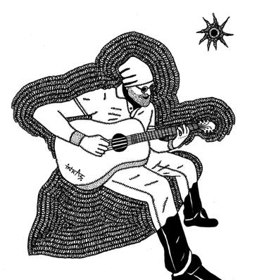 375x398 Guitar Player Drawings For Sale Saatchi Art