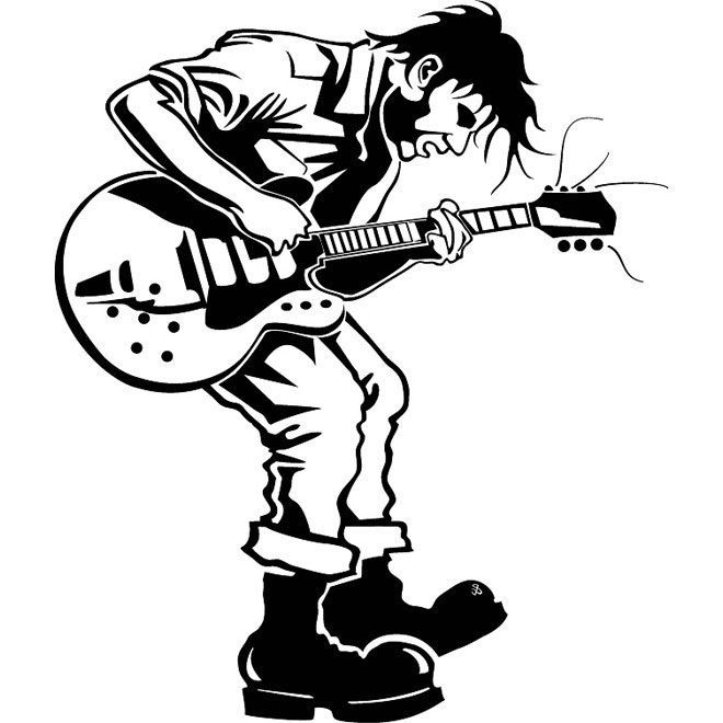 660x660 Punk Playing Guitar Car Decal