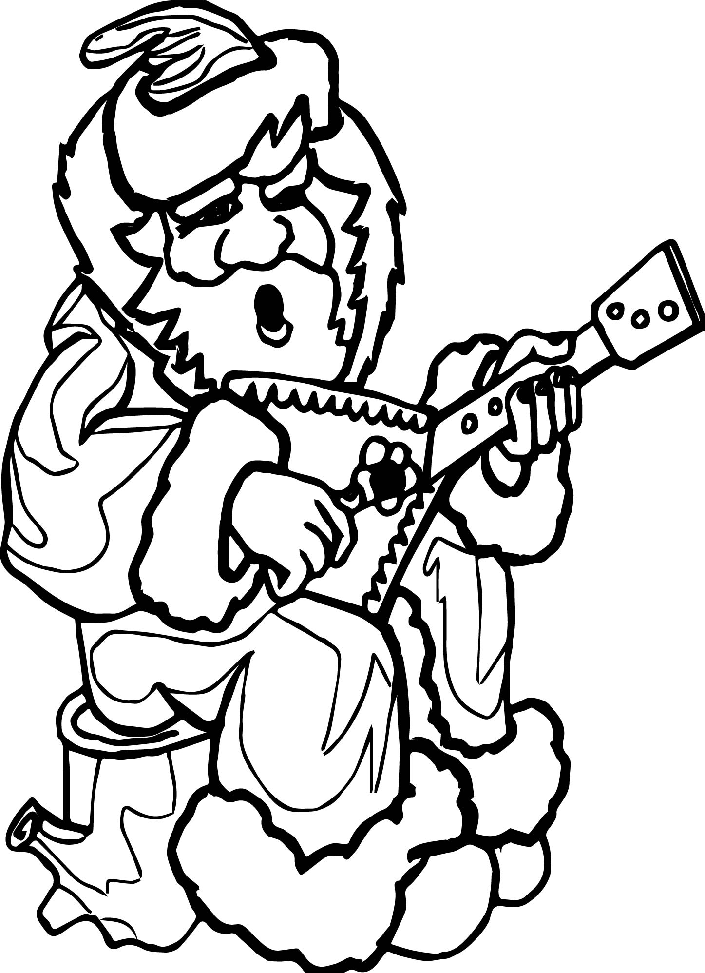 1447x1996 Santa Playing Guitar Playing The Guitar Coloring
