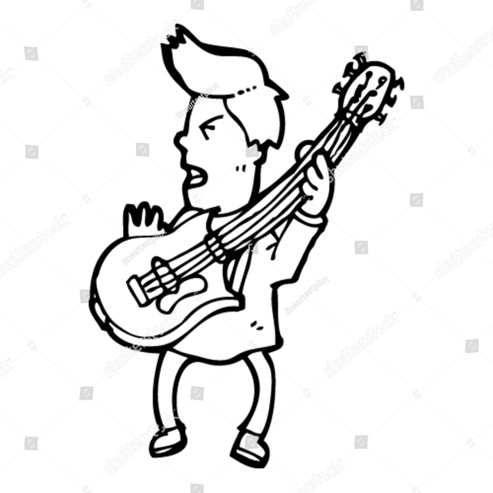 1000x1000 Boy Playing Guitar Cartoon Ez Canvas