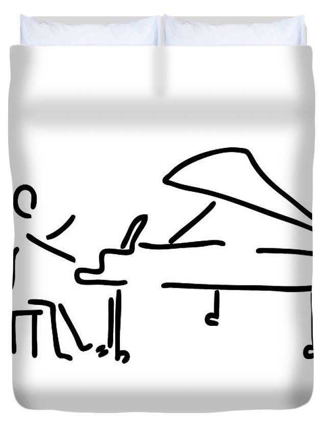645x853 Pianist Musician Plays The Piano Duvet Cover For Sale