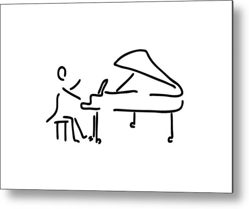493x414 Pianist Musician Plays The Piano Metal Print