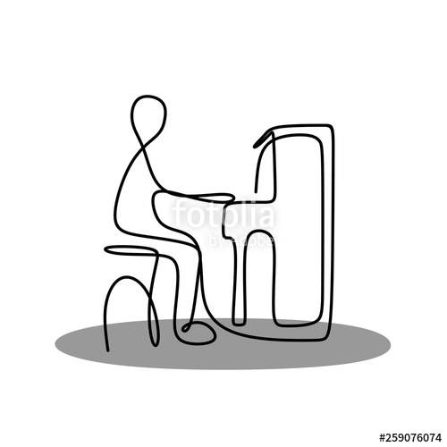 500x500 The Line Of Continuous Drawing Is Someone Playing A Piano Music