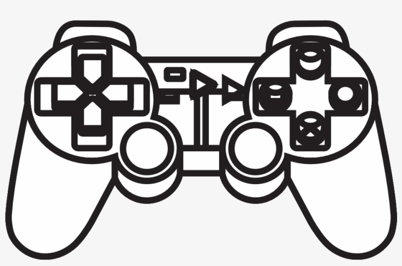 820x543 Drawn Controller Black And White