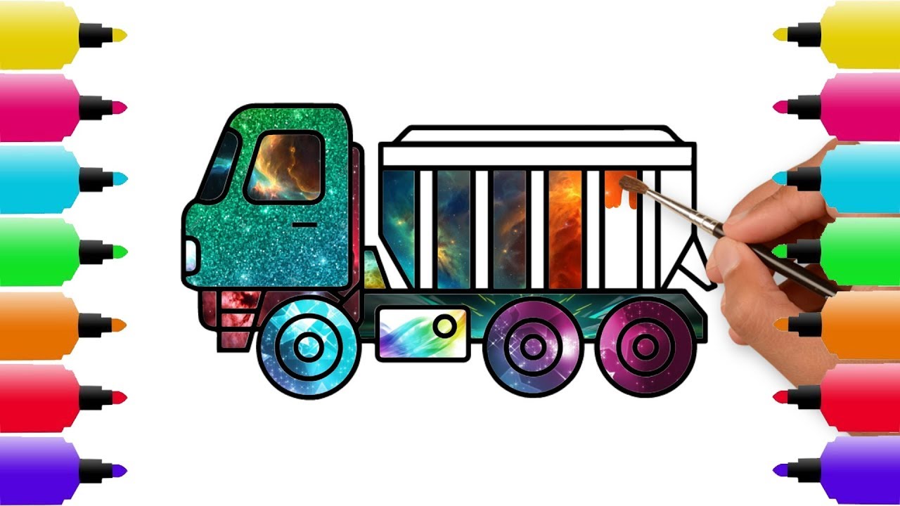 1280x720 Glitter Snow Plow Truck Coloring Pages Colors Car For Kids