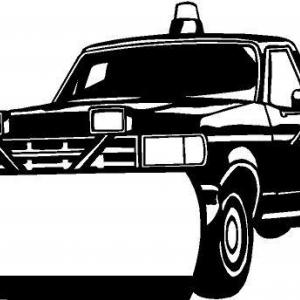 300x300 illustration of a snow plow truck plowing with winter flakes