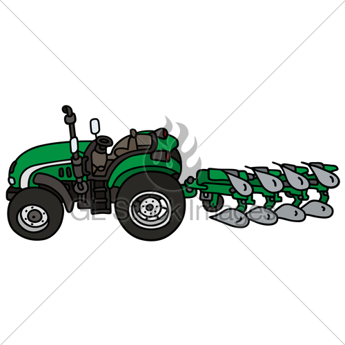 500x500 Tractor With A Plow Gl Stock Images