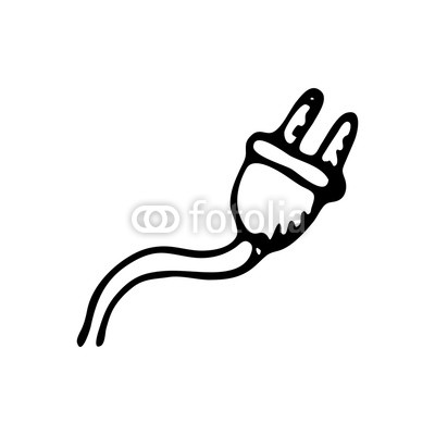 400x400 Hand Drawn Plug Into Socket Doodle Sketch Style Icon Decoration