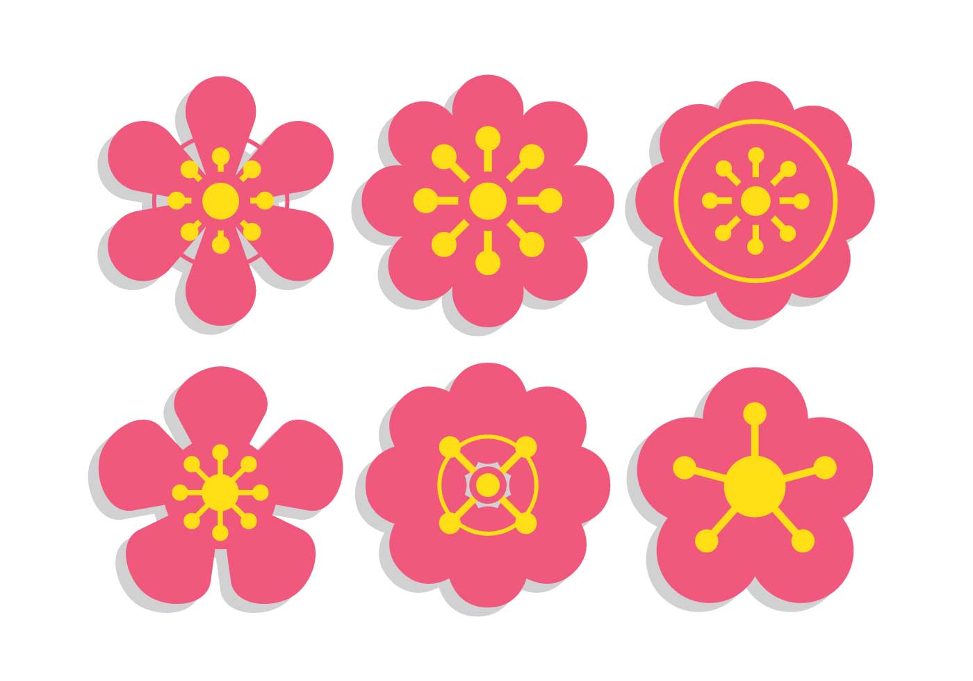 1400x980 Plum Blossom Vector Set