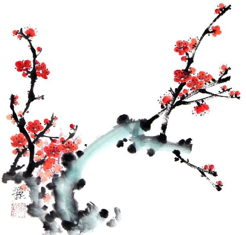 837x800 Chinese Plum Blossom Painting Bird And Flower X