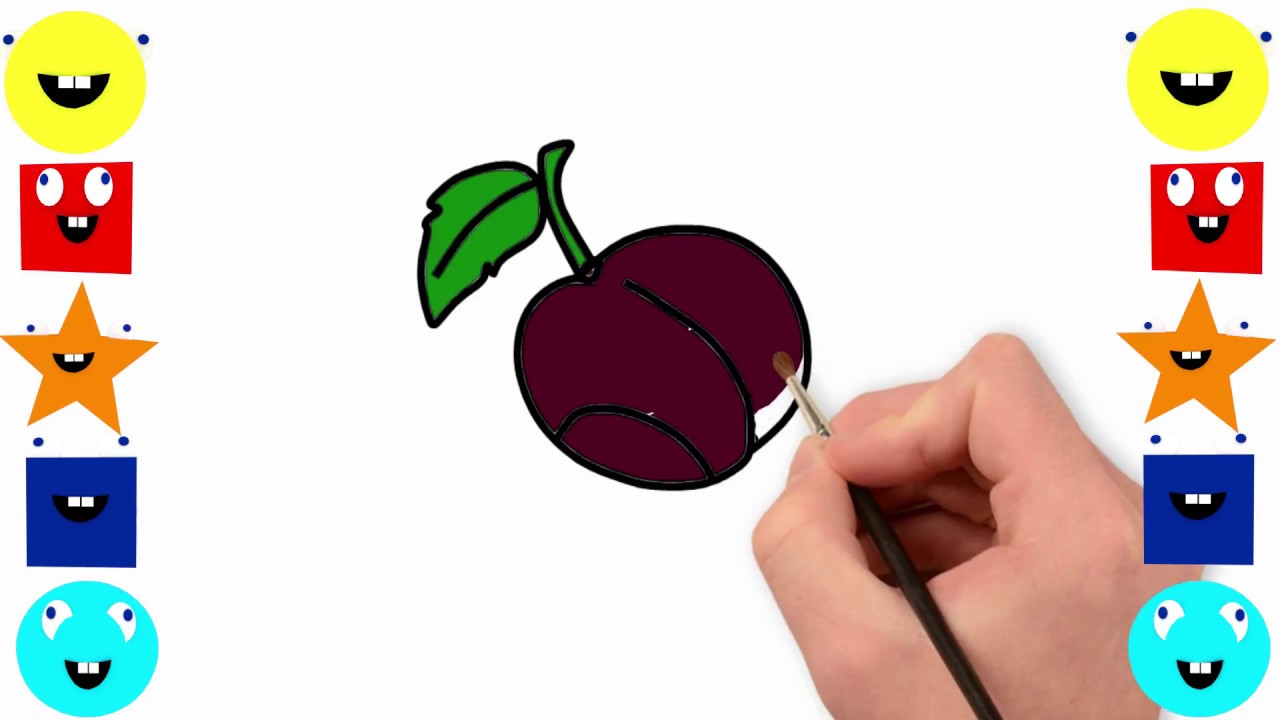 1280x720 How To Draw A Plum How To Draw Fruit Animation Arts For Kids