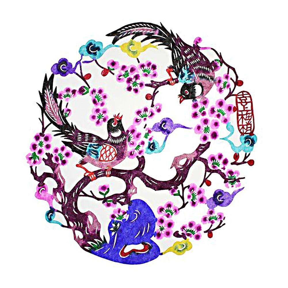 1001x1001 Magpine Plum Full Drill Round Diamond Painting Embroidery