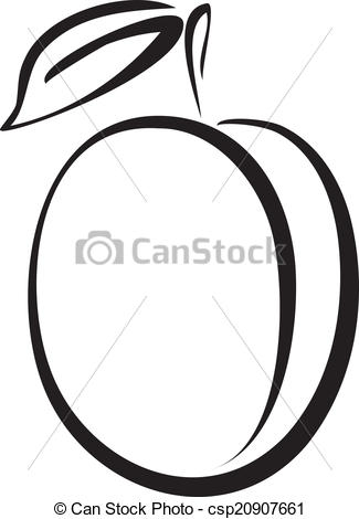 325x470 Artistic Outline Sketch Of Plum Vector Illustration