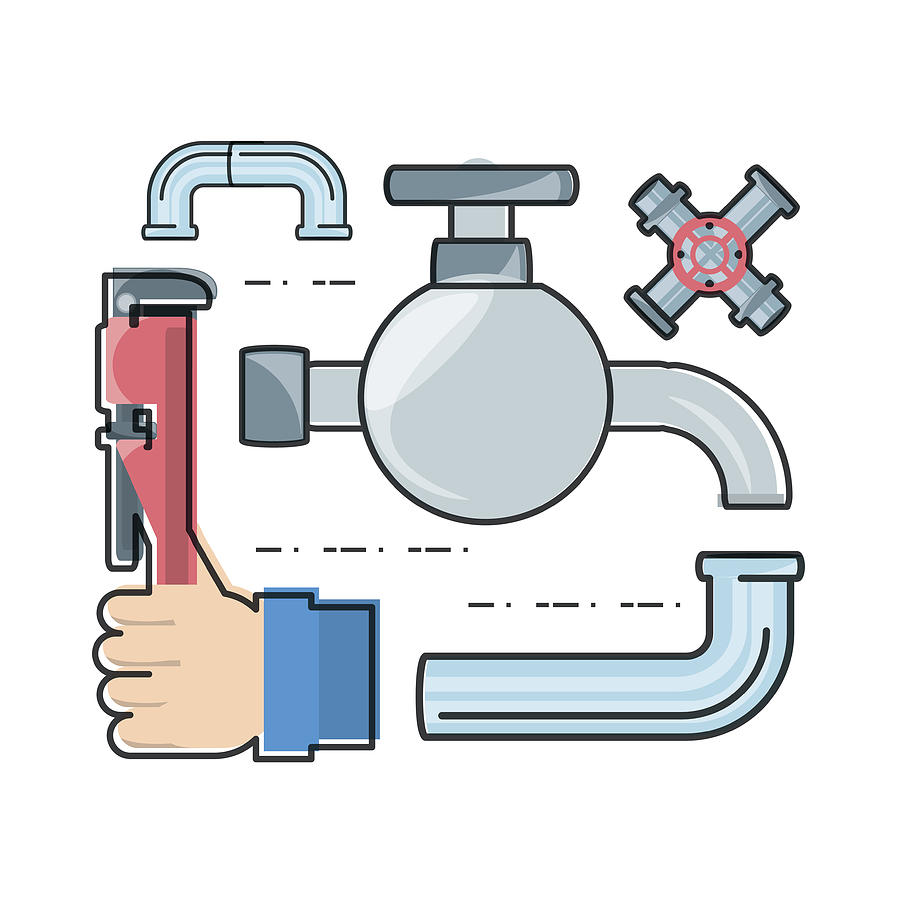 900x900 Flat Set Icon Tools Plumbing Drawing
