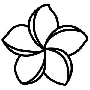 300x300 Lovely Plumeria Flower Sticker