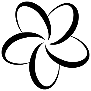 300x300 Outline Of Plumeria Flower Sticker