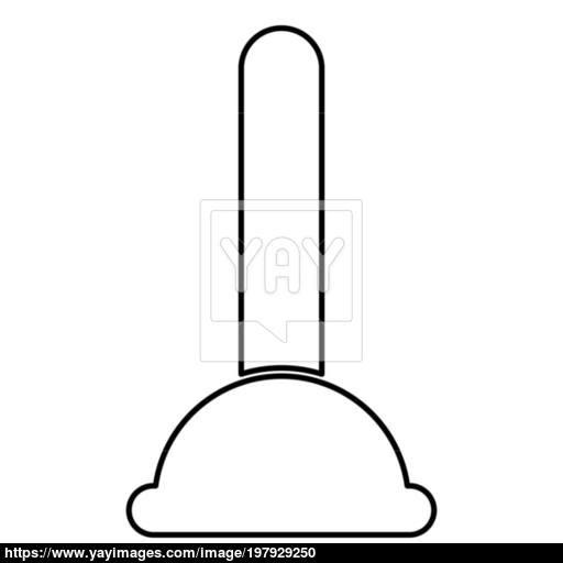 512x512 Toilet Plunger Sanitary Tools Household Cleaning Icon Black Color